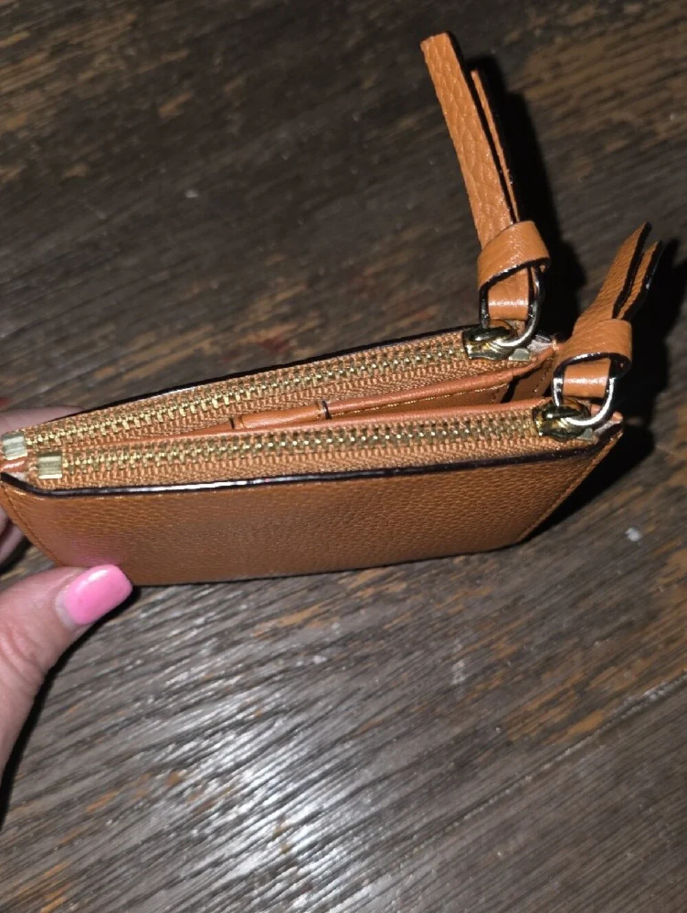 Kate Spade Pebbled Leather  Wallet in Cognac
